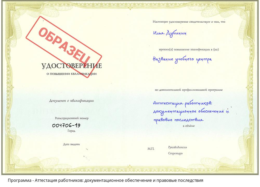 Аттестация работников: документационное обеспечение и правовые последствия Кызыл