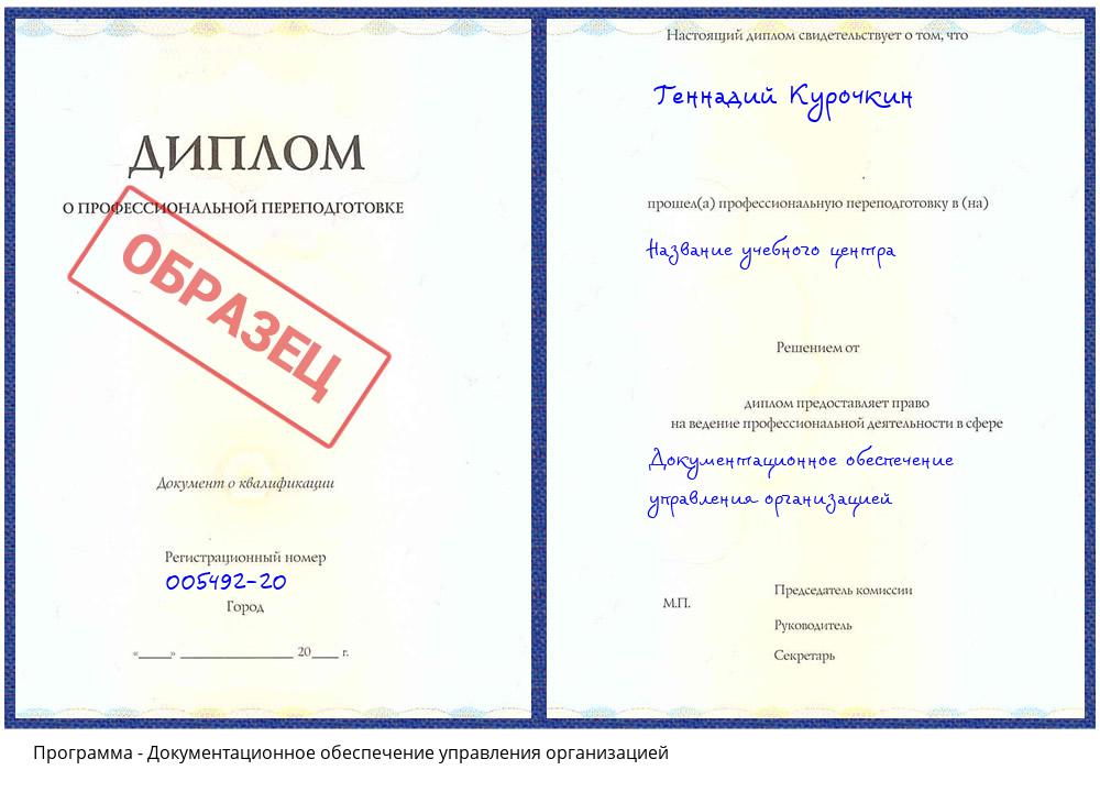 Документационное обеспечение управления организацией Кызыл