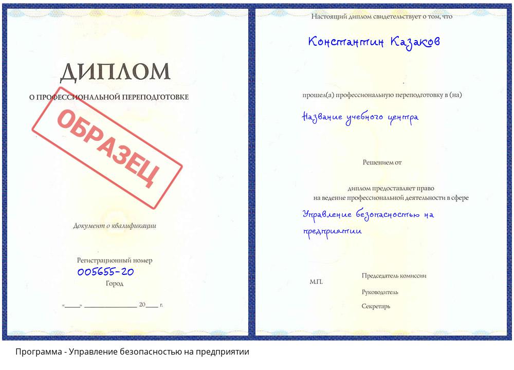 Управление безопасностью на предприятии Кызыл